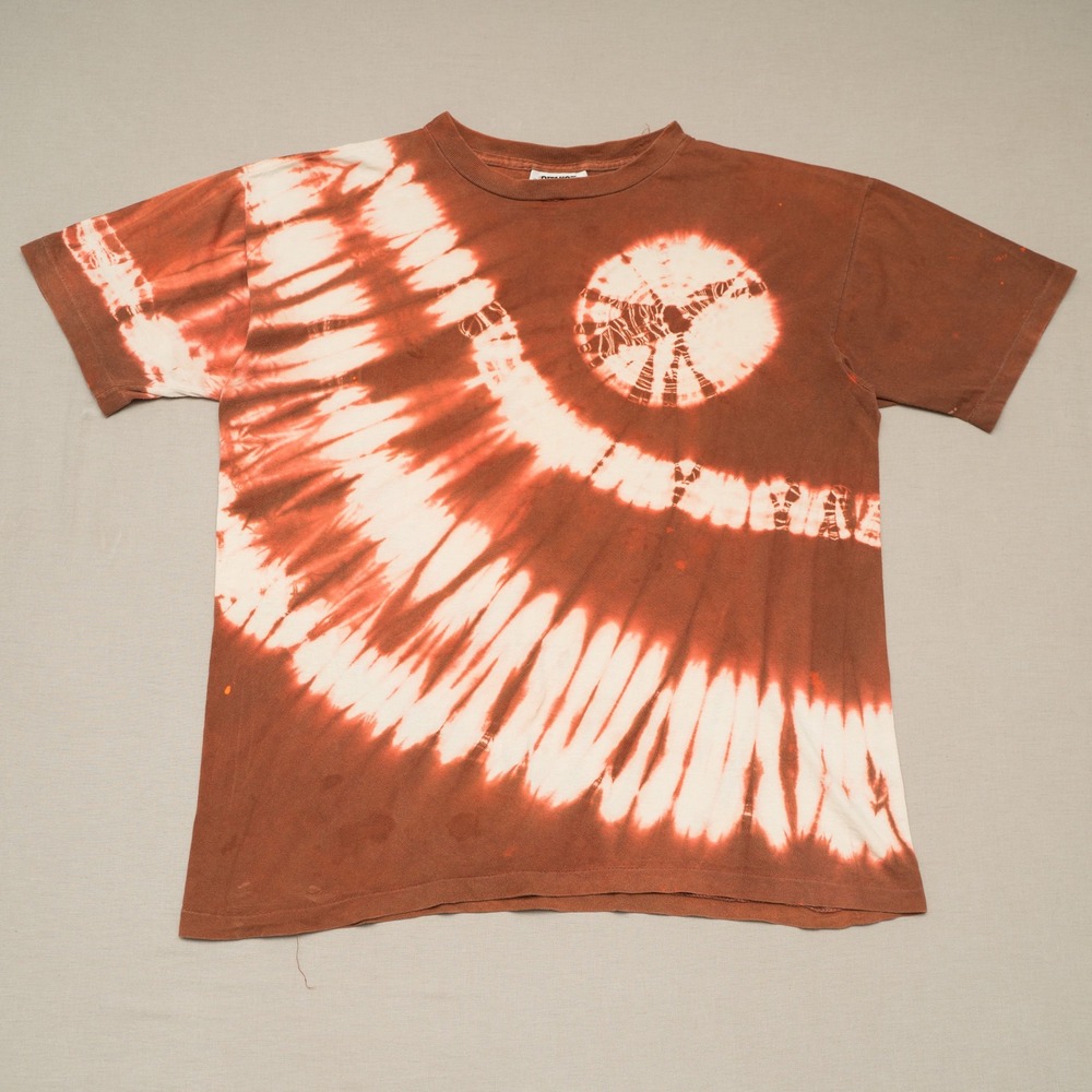 Vintage 80s Gitano Brown Tie Dye Signle Stitch T Shirt Blank 100% Cotton